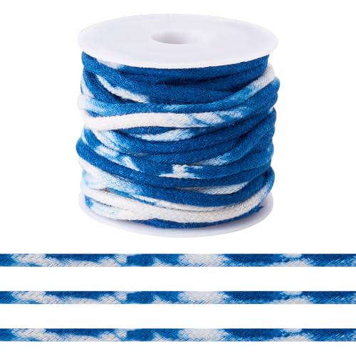 3mm Polyester gevlochten koord Tie- Verf Ronde Touw Segmenten Navy Blue Crafts Cords met Spool voor DIY handgemaakte ambachten Wall Hanger armband
