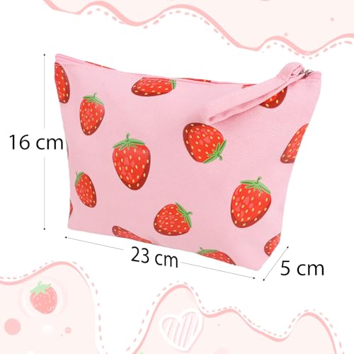 Canvas zakken met rits, roze, Canvas met rits