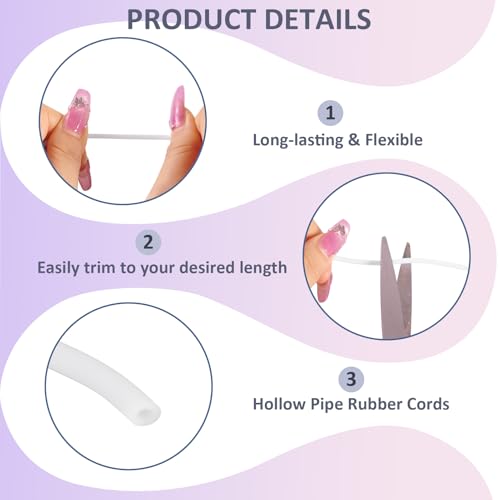 15m Holle Pijp Rubber koord met Plastic koord sloten 2mm 3mm Stitch houder Tube Cords Witte brei Barber Cords voor sieraden maken DIY ambachten 4