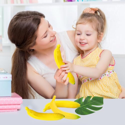 Nepfruit,2st Artificial Banana Plastic Fruit Realistisch Op zoek Kunstvruchten voor Home Keuken Party Decoratie Fotografie Props