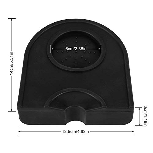 Tamper Mat, Anti-Slip Siliconen Koffie Saboter Mat Hoek Ram Mat, Multifunctionele Thicken Draag-resistente Beuk Mat houder (zwart)