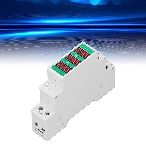 Trifase Spanningsmeter 3 Fase AC Voltmeter Din Rail Montage LCD Digitale Display Spanning Meter Elektrische Power Meter 60-450V Drie fase Voltmeter 60-450V Modulair 5