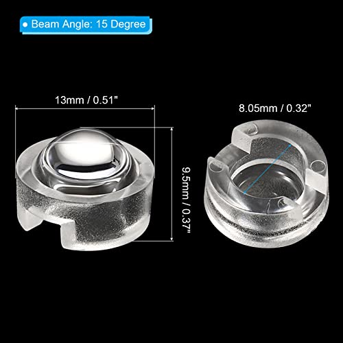 13 mm LED Convex Lens, 10 stuks, 15 graden Beam Hoek, Acryl LED, Optic, Convex, Convex, Condensator Lens voor 1W, 3W, LED, Infrarood kralen, Transparant