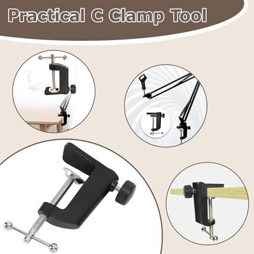 Bureau C Klem, 2.4 Inch 61mm Aluminium Bureau Tafelmontage C Klem met dubbele anti-slip pads, voor Microfoon Arm, bureaulamp basis 3