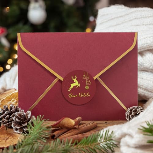 120 st. 4cm Zelfklevende Kerst Labels Ronde Kerst Stickers Gift Stickers Rode Stickers Gold Scrapbooking Vrolijk Kerstmis Rendier Bags DIY Stickers Party Christmas 3