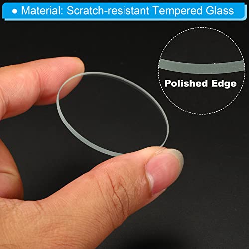 1,65x0,08 Dia zaklamp glazen lens, 2 stuks gepolijste randglas lenzen voor LED-lichtbron lens handheld zaklamp vervanging, transparant 4