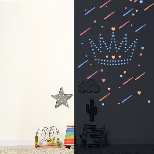 144 stuks Glow in the Dark Heart Stickers, Zelfklevende Glow Heart Sticker Glow in the Dark Wall Stickers Lichte decoratie voor kamer Plafond Decoratie Party verjaardag, Oranje 5