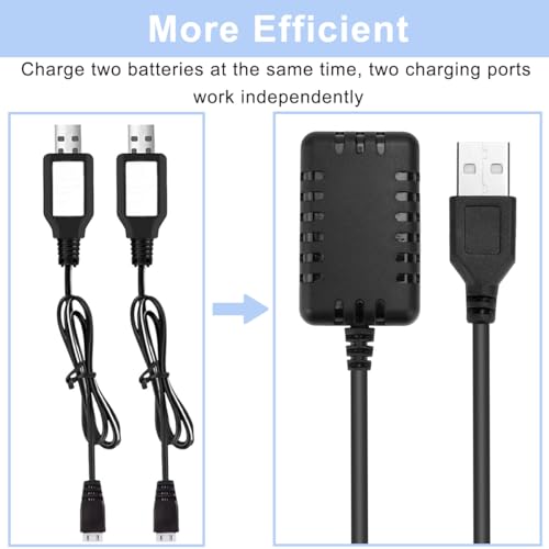 2Scs 2S 7.4V USB met dubbele XH-3P Laadkabel, Type C naar USB Converter, voor Axial SCX10 RC Car 2S Batterijen RC Auto's Drone Boot Vliegtuig 5