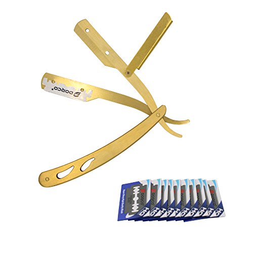Professionele heren eermes met rechthoekige scheermes gemaakt van 100% roestvrij staal, vintage scheermes, 10 premium kwaliteit vervangende messen 3
