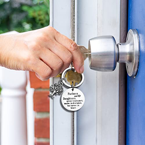 Cadeau voor mama en papa, Moeder Keychain, Papa Keychain van dochter, Cadeau voor mama en papa, Verjaardag, Moederdag, Vaderdag, 2 stuks, met wenskaart, zilver, 3 cm/1.2 Zoll, zilver 4