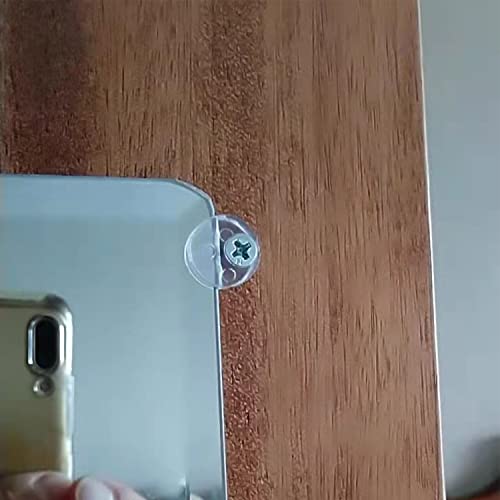 25 Stuks Ronde Spiegel Haakjes, Glas Behoud Clips Kit met 25 stuks Schroeven, Glas Plank Haakjes voor het bevestigen van 1-4mm Dikke Glas, Kasten Deuren en Spiegels 5