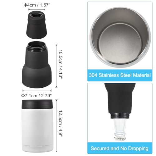 Slim Can Cooler, 12oz Skinny kan geïsoleerd bier Sleeve Drink houder met flesopener voor bier Soda koffie gewone blikken en flessen, wit