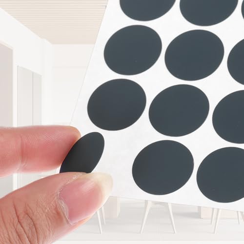 Schroef Hole Stickers, 5 vellen Zelfklevend Waterdicht PVC Hout Grain Sticker voor schroefgaten, wandkasten, Bureau Reparatie, Iron Grey, 21m m 4