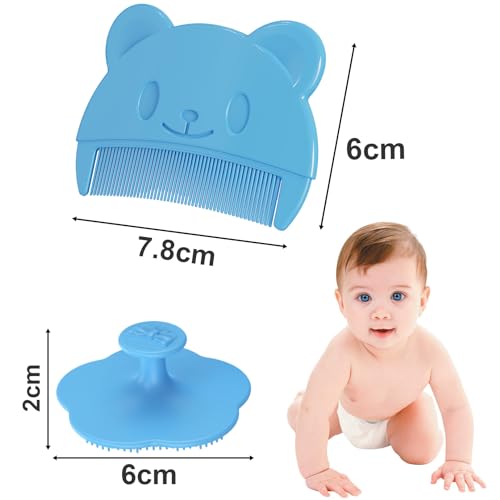Baby Scabies Comb, Melkmand Comb, Zachte Siliconen Hoofd Ice Verwijder Baby, Melkmand en Baby Comb, Baby Brush voor Vriendin die heeft lood of zwanger (Kleur)