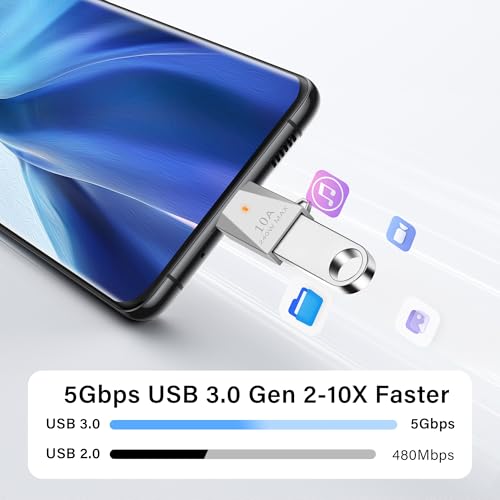 4st USB C naar USB Een Adapter 10A 240W USB 3.0 Type-C naar USB Een vrouwelijke OTG, zinklegering met sleutelhanger, voor laptops, tabletten en telefoons, 4 kleuren 3