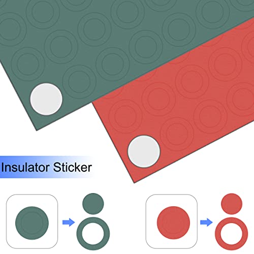 18650 Lithium accu-isolatoren ringen Holle papierblok elektrische isolatiering Zelfklevende Karton Sticker, 200 stuks Batterij Accessoires(zonder Batterij), Rood + Groen
