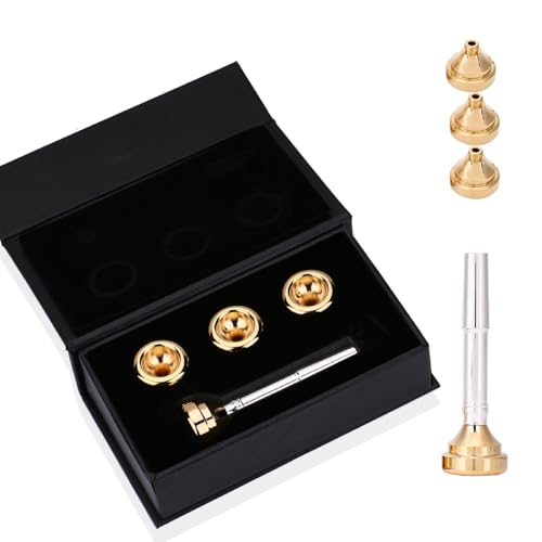 Trompet Mondstuk Set Messing Trompet Mondstuk met Opbergdoos Muziekinstrument Accessoire voor 1/2c 3c 5c 7c Muziek Lover Beginner 5