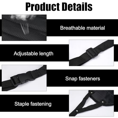 Voethangmat voor vliegtuigen, geavanceerde schuimvliegtuigen, draagbare reisvoetsteun, hoogte verstelbaar, 60-90 cm, voetsteun, vliegtuig, hangmat voor kantoor, vliegtuig, auto, trein (zwart) 3