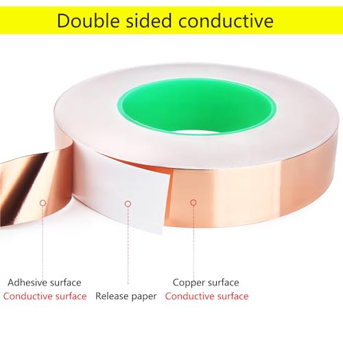 1 Rol Double Sided Geleidende Kleefband, 10mm x 20m, Koper Foil Tape, Schilderen Tape Koper Foil voor ambachten, Elektrische Reparaties