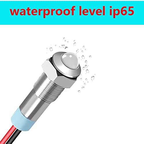 10st 12-24v 6mm 1/4 inch DC LED-indicator Metaal, Witte Led-paneel, Control 12v, voor Van, Boot en andere universele voertuigen 3