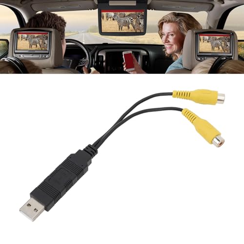 USB naar CVBS Video Output Adapter, USB naar Interface Kabel Adapter voor voertuig, verbinding radio naar hoofdsteun of plafondscherm 5