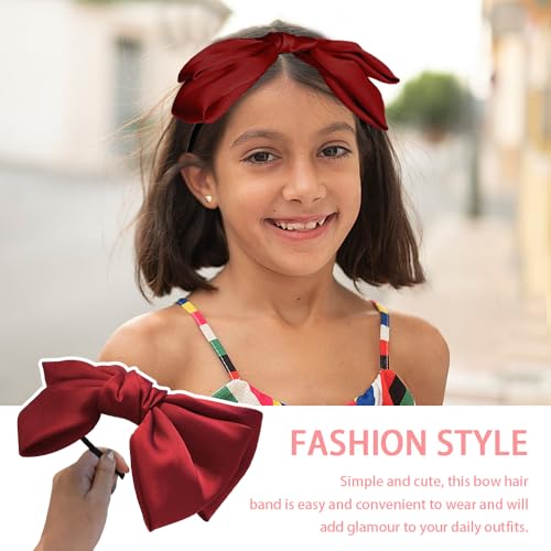 3 st Bow hoofdbanden voor vrouwen Vintage hoofdbanden Knot Hair Band Fashion Non-Slip Multicolor Alice Hair Accessoires Satin Ribbon Bow Set voor vrouwen en meisjes dagelijks Party Work(3 5