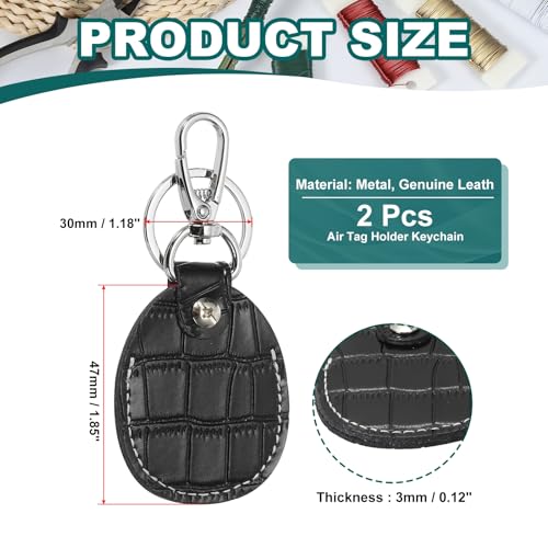 Lederen sleutelhanger, echt lederen sleutel geval RFID Keychain Protector Air Tag houder sleutelhanger geval