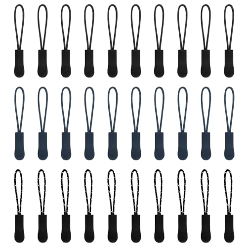 30 st ritssluitingen, ritssluiting ritssluiting tags koord trekt non slip rits tags universele vervanging rits verlenging rits rits trekken voor rugzakken, koffers, tenten, trolley cases