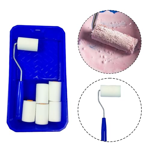 Mini schuim verfroller, verfroller met stabiele verfbak, verfrolset, Geschikt voor muren, meubels en schilderijen 3