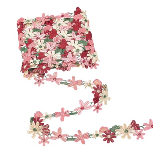 5 yard geborduurde bloemenlinten 36 mm bloemen kant borduurlint gemaakt van zacht katoen bloemen kant voor kleding, naaiaccessoires en creatieve vrije tijd