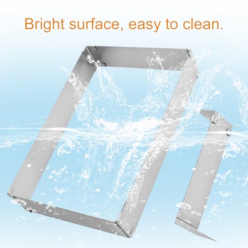 Vierkante cakering, Rechthoekige cakevorm, verstelbaar, Rechthoekige cakevorm met verdelers, verstelbaar van 28-53 cm x 18-34 cm, voor koekjes, Mousse cakes, gebak (10 cm) 4