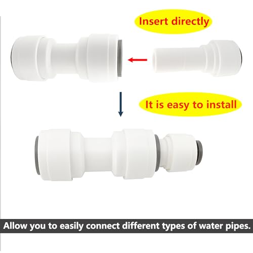 2 stuks RO Water Filter Montage, 3/8" RO water rechte buis montage en 3/8" Hard invoegen naar 1/4" snelle verbinding, voor omgekeerde osmose 5