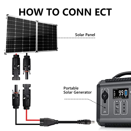 Zonne-energie-uitbreidingskabel, 10 voet, 12 AWG Solar Plug to 14AWG DC 7909 Power Cable for Solar Panel, Portable Solar Generator and other Devices with 8mm Jacks (10FT DC7909) 3