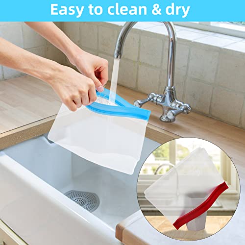 Herbruikbare voedselzakken, PEVA bevroren zakken met rits, 8 stuks 4