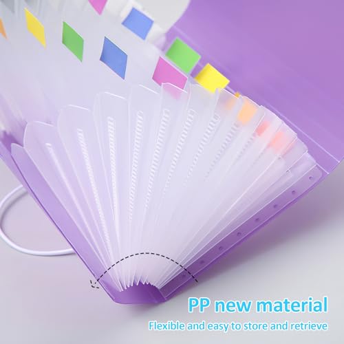 4st A6 Accordeon Ontvangst Organisator, 13 Pockets Mini uitbreiden File Organizers Bestandsmap met gekleurde labels Index,4 Kleuren Plastic Accordeon Map, Kaart Mappen Flash kaarthouder voor 4