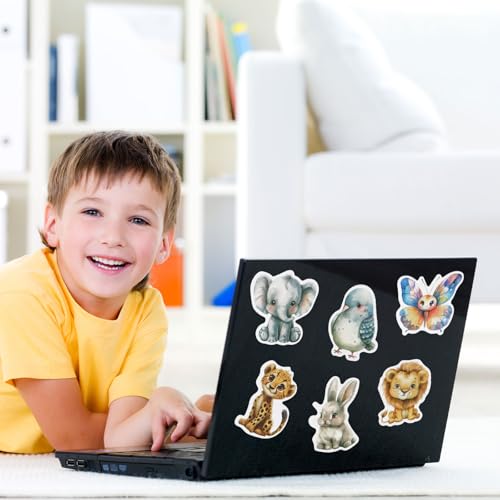 Pak van 50 Stickers voor Dieren, Kinderen, Peel esthetisch, 4-7 cm, School Stickers, Scrapbooking Stickers voor Gift, Boek, Koffer 4