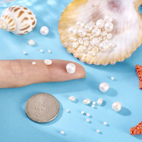 50 st Nuggets Natural Pearl Shell Kralen 4-11mm Creamy White Zoetwater Parel Kralen voor DIY Crafts ketting armband sieraden maken 5
