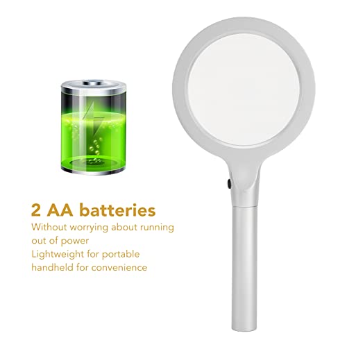 Vergrootglas met Licht5X 10X Handheld Vergrootglas 2 LED Verlicht Vergrootglas,Vergrootglas met Twee Helderheidsniveaus Leesvergrootglas Pocketvergrootglas 4
