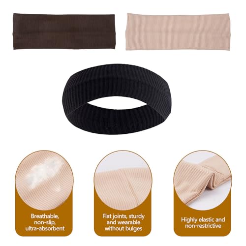3 Stuks Elastische Hairband Vrouwen Non-slip Headband voor Vrouwen, Soft Sport Yoga Hairbands voor Fitness, Ademend Sweat-Absorbing Sport Headband voor Running, Gezichtsreiniging, Fietsen 3