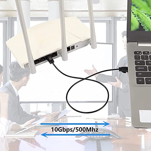 CAT6A Ethernet Kabel, High-Speed 10Gbit/s 500MHz Network Kabel, Soft PVC LAN Super Light Network Kabel, UTP Twisted Pair voor PC, Router, Modem, Printer, TV Box, PS5 (0,5m) 5