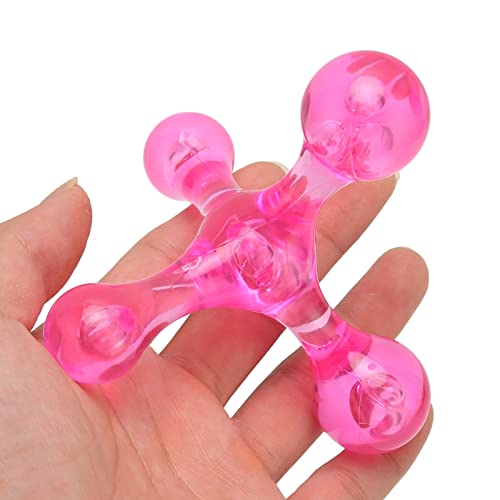 Massage Bal, 2 stuk draagbare en duurzame boog Zelf Massager Tool Mini Handheld 4 Relax Acupressure Massager, geschikt voor been, arm, voeten, rug, handen, spieren en meer (Roze)