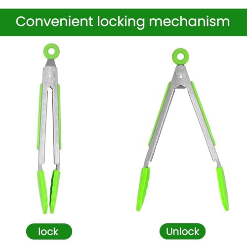 Siliconen Keuken Tongs, 5 stuks Mini Tongs voor Keuken, Barbecue Tongs Kleine, 7 Inch Barbecue Tongs, Siliconen roestvrij staal, Roastende Tongs, Koken Tongs, Serveer Tongs, Meat Tongs, Salade Tongs 5