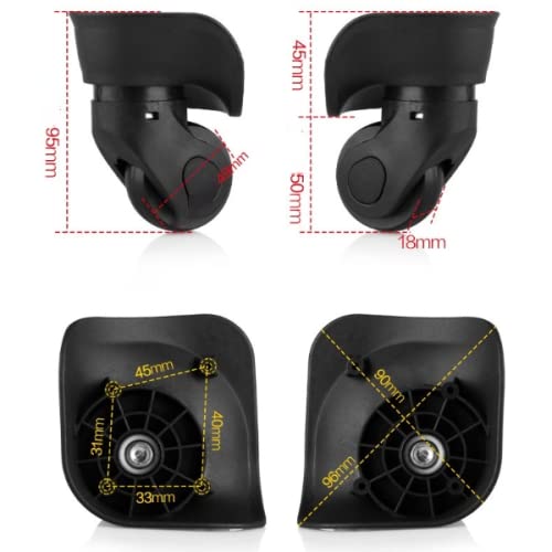 2st Accessbuy Office Chair Castor Universal Swivel Suitcase Bagage vervanging Wielen voor Travel Case