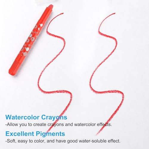 Waterverf Gel Crayon, 12Stuks Wasbaar Twist krijtjes voor het kleuren, Tekenen, Schilderen, Koffie 3