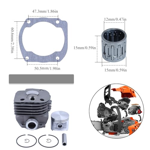 NIKASIL PLAAT cilinder piston lager pakking 50mm Kit Fit HUSQVARNA 365 371 372 XP 362 Kettingzaag 2 Beroerte Motor Motoronderdelen