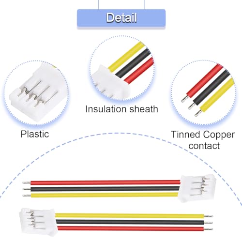 40 stuks JST PH 2.0 3-pins mannelijke connector met 15 cm kabel en vrouwelijke micro JST PH 2 mm 3-pins connectorplug voor vliegtuig, quadcopter, LED-strip, speelgoed, PCB-bedieningspaneel 3