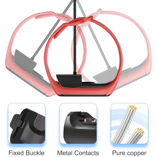 Laadkabel voor Galaxy Fit 2, USB-oplader stand, vervanging opladen Doc Kabel voor Samsung Galaxy Fit2 SM-R220 Sporthorloge, Smart Watch Accessoire Adapter, 1 m & 0,15 m, Pack van 2 3