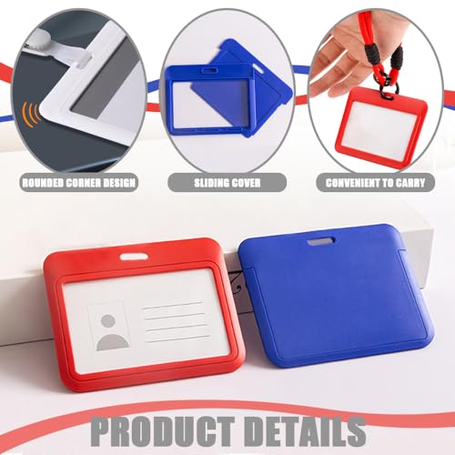 8 stuks ID-kaarthouders, kaarthouder Pouch Schuif-ID Badgehouder, verticale harde plastic hoes met duidelijk venster voor Office, School, Credit Card Pro Mimity Key Driver's licenties en passen 3