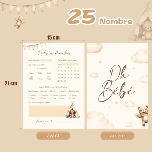 Baby Douche Spel Kaarten, 25 Baby Douche Kaarten met Franse Zeggen, Baby Party Kaarten voor het vullen, Baby Douche Party Games voor jongens en meisjes