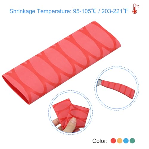 Snijmes Handvat Heat Shrink Tubing 1.2 x 4.9, 4 Pack Chef Cutter Non-Slip Wrap voor Keuken Knife Management, Rood, Geel, Blauw, Groen Oval patroon 3